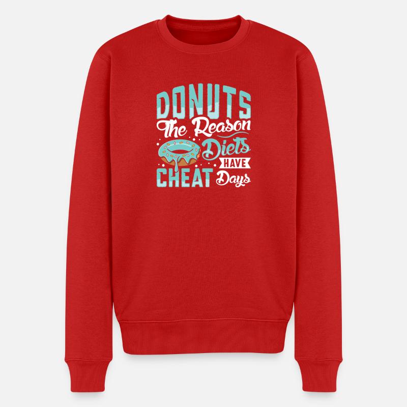 Restauration rapide en donuts - Pull Premium bio Homme - rouge