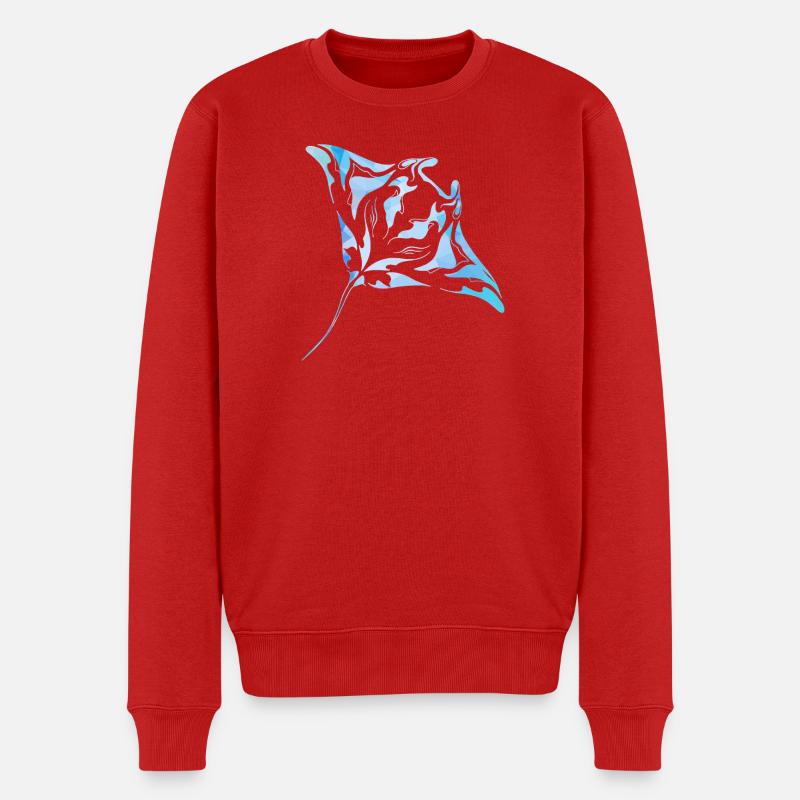 MantaRayBlau - Männer Premium Bio Pullover - Rot