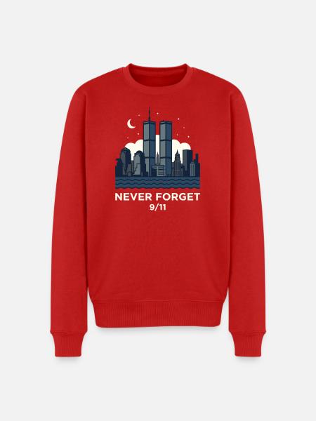 Never Forget 9/11 Skyline Night - Men's Premium Organic Jumper - red