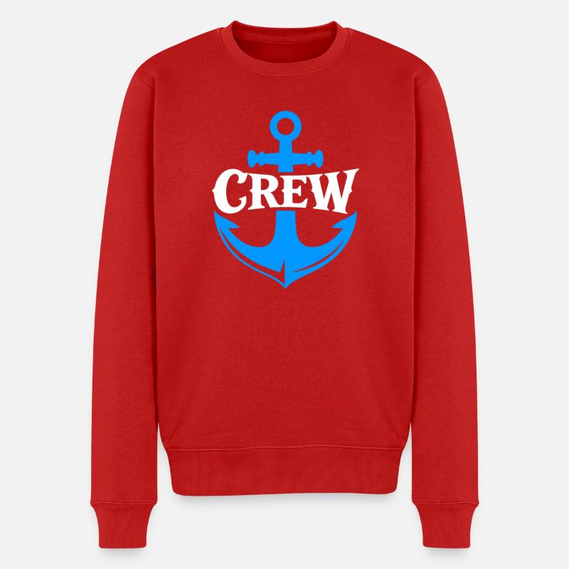Anker Crew Nautikal Logo - Männer Premium Bio Pullover - Rot