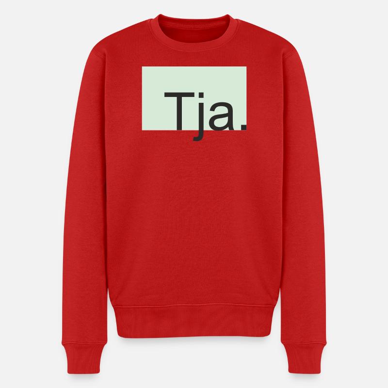 Tja Typografie in Mint - Männer Premium Bio Pullover - Rot