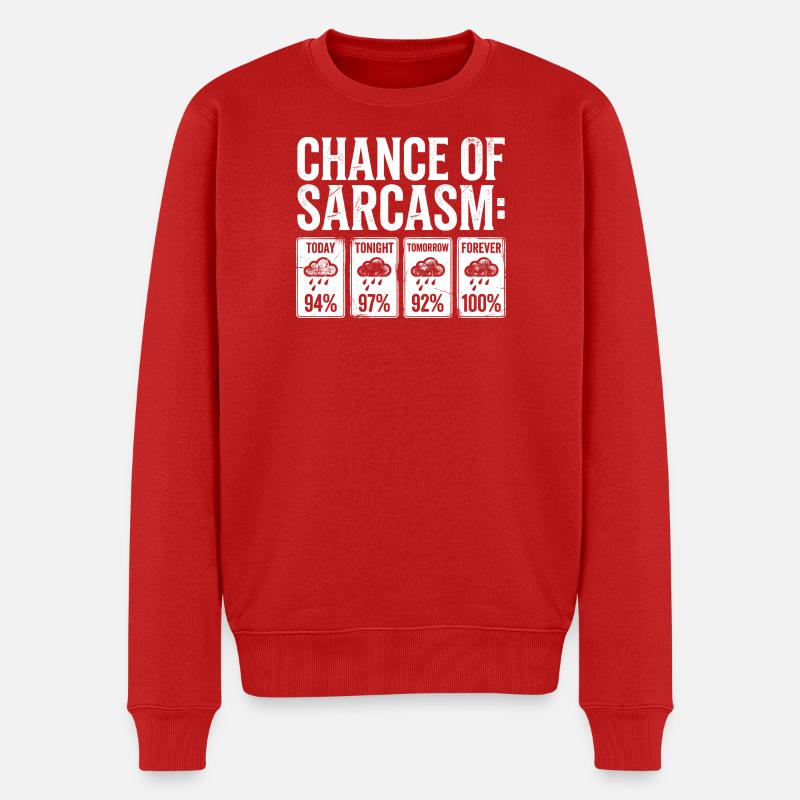 Affichage météo de probabilité sarcasme - Pull Premium bio Homme - rouge