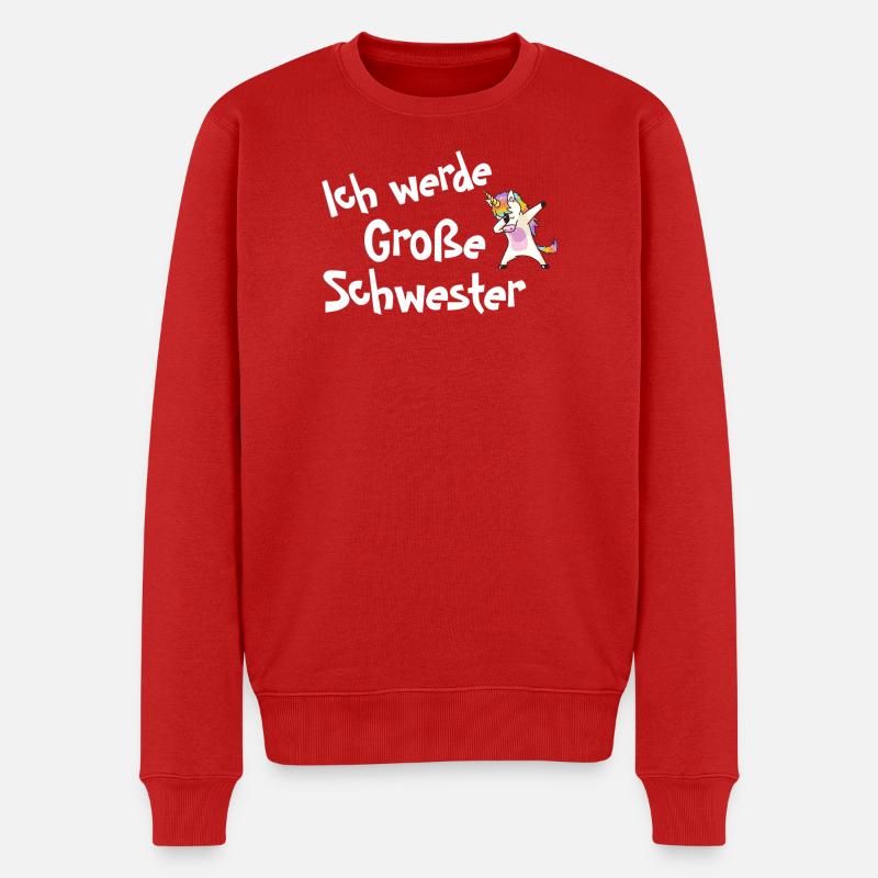 Ich werde Große Schwester - Männer Premium Bio Pullover - Rot