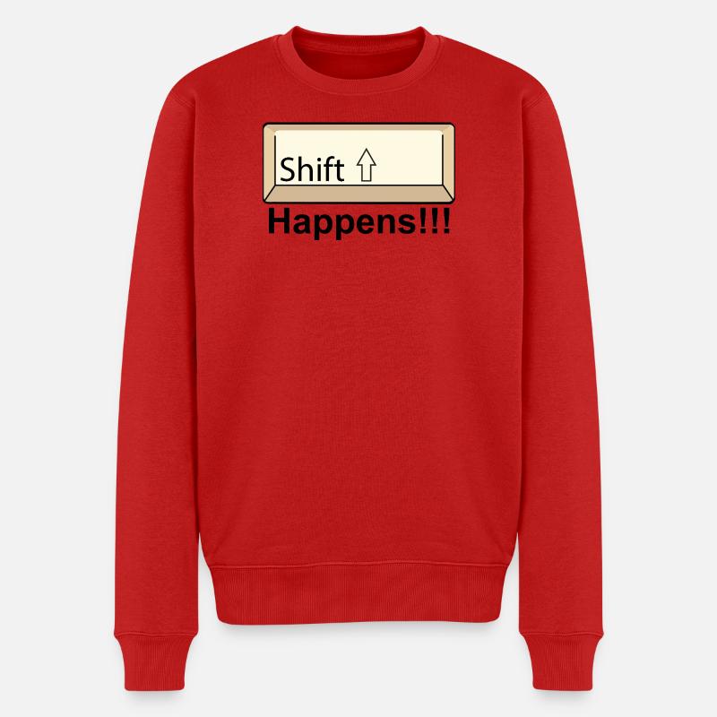 Shift Key Minimal Keyboard Design - Männer Premium Bio Pullover - Rot