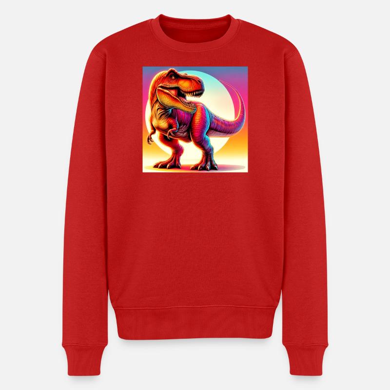 Dinosaurier - Männer Premium Bio Pullover - Rot