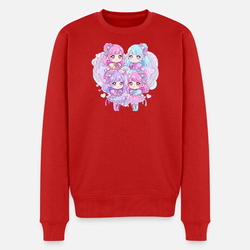 Pastell Kawaii Quartett - Männer Premium Bio Pullover - Rot