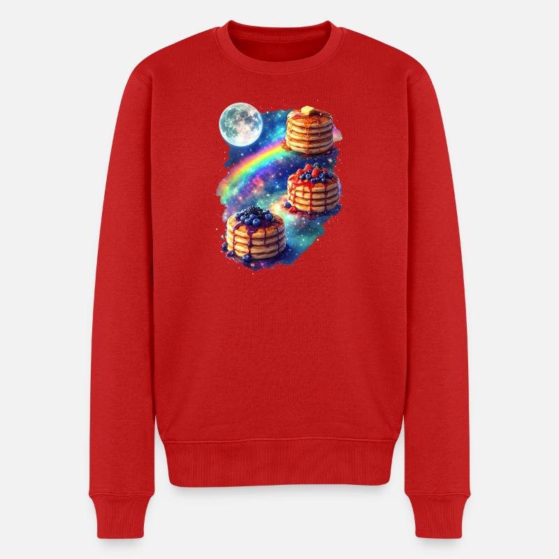 Kosmische Pfannkuchen Galaxie - Männer Premium Bio Pullover - Rot