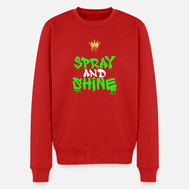 Spray and Shine Graffiti - Männer Premium Bio Pullover - Rot