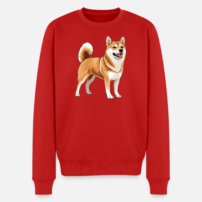 Shiba Inu - Männer Premium Bio Pullover - Rot