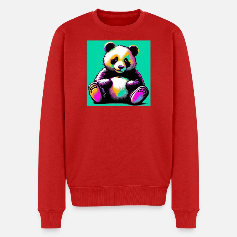 Panda - Männer Premium Bio Pullover - Rot
