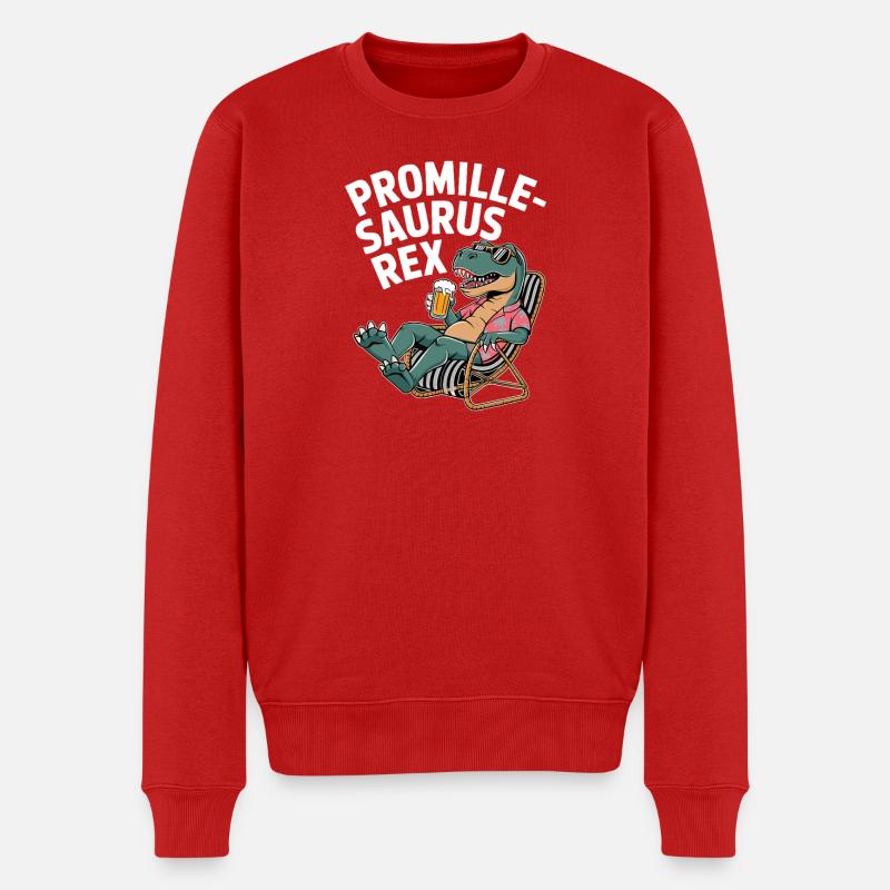 Promille-Saurus Rex Lounge - Männer Premium Bio Pullover - Rot