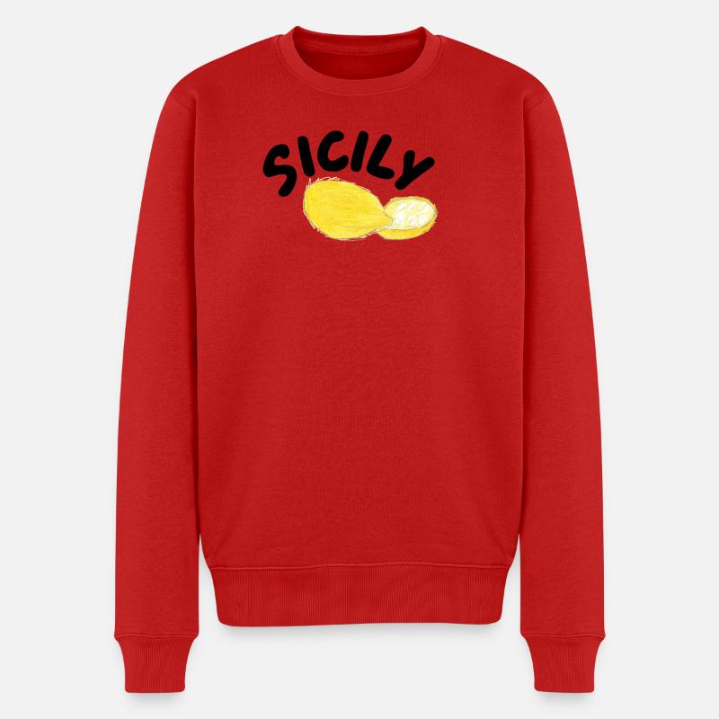 Illustration des citrons de Sicile - Sicile - Pull Premium bio Homme - rouge