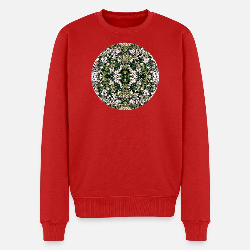 Natur Mandala Frühling in Nürnberg - Männer Premium Bio Pullover - Rot