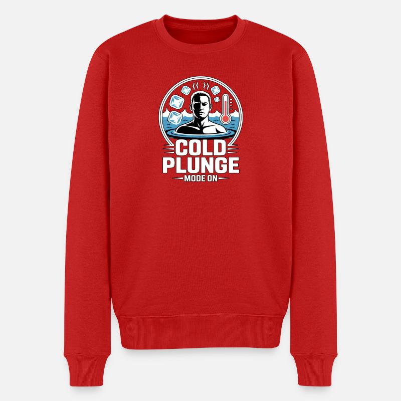Cold Plunge Mode On Eisbaden - Männer Premium Bio Pullover - Rot