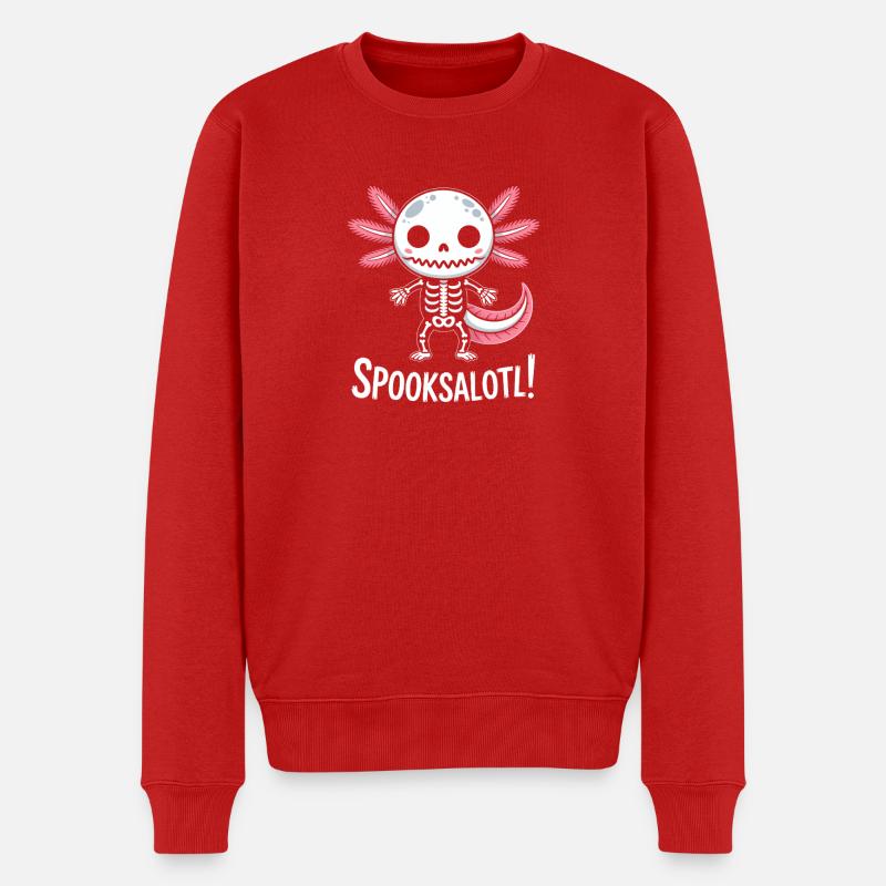Spooksalot: Rosa Federskelett - Männer Premium Bio Pullover - Rot
