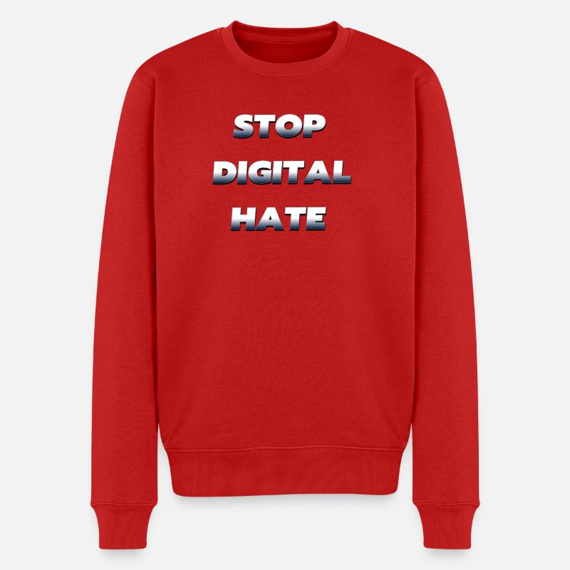 Stop Digital Hate – gegen digitale Gewalt - Männer Premium Bio Pullover - Rot