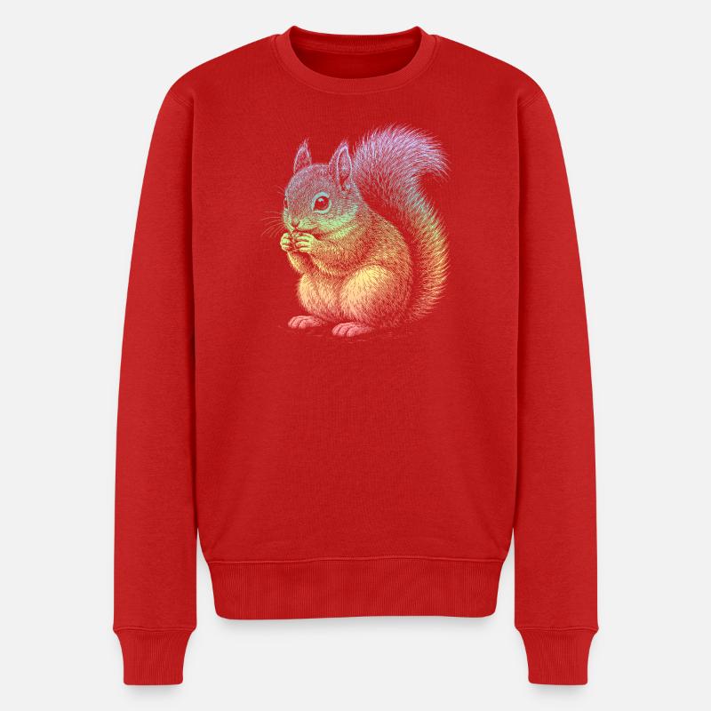 Eichhörnchen - Männer Premium Bio Pullover - Rot