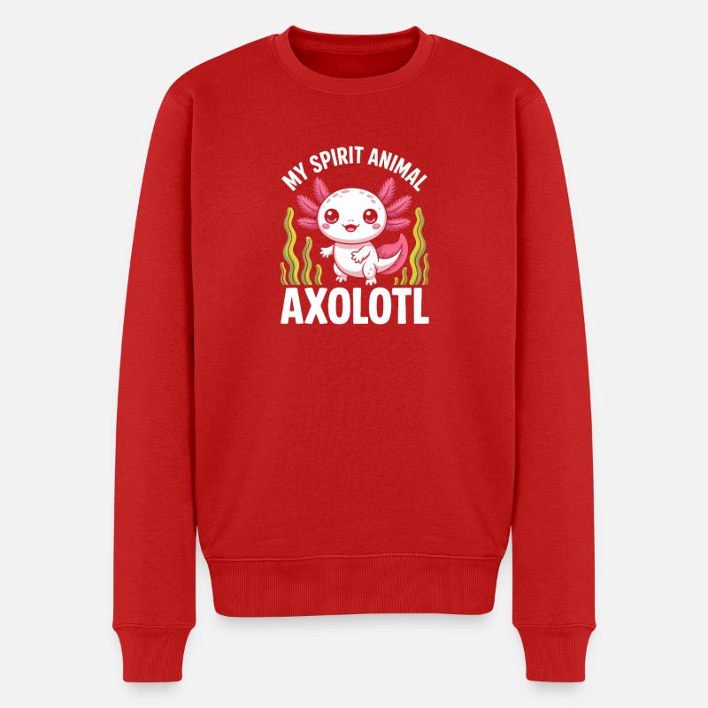 Mein Geist-Axolotl - Männer Premium Bio Pullover - Rot