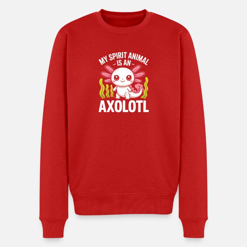 Mein Geist-Axolotl - Männer Premium Bio Pullover - Rot