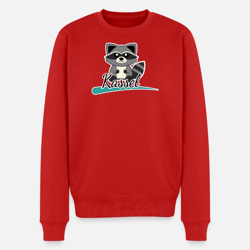 Kassel Waschbär - Männer Premium Bio Pullover - Rot