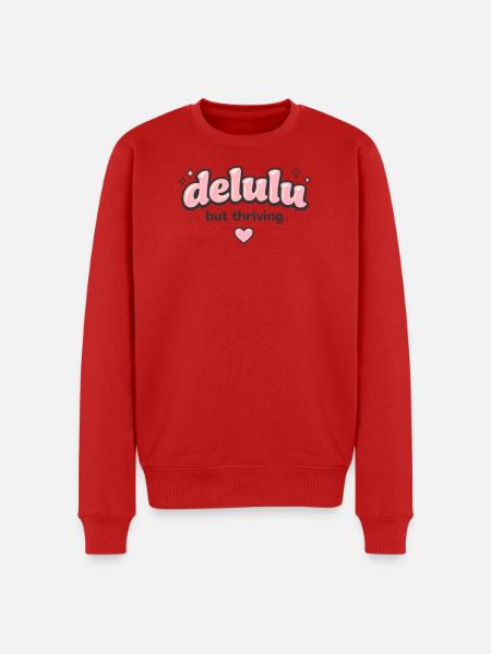 Delulu Thriving Logo - Männer Premium Bio Pullover - Rot
