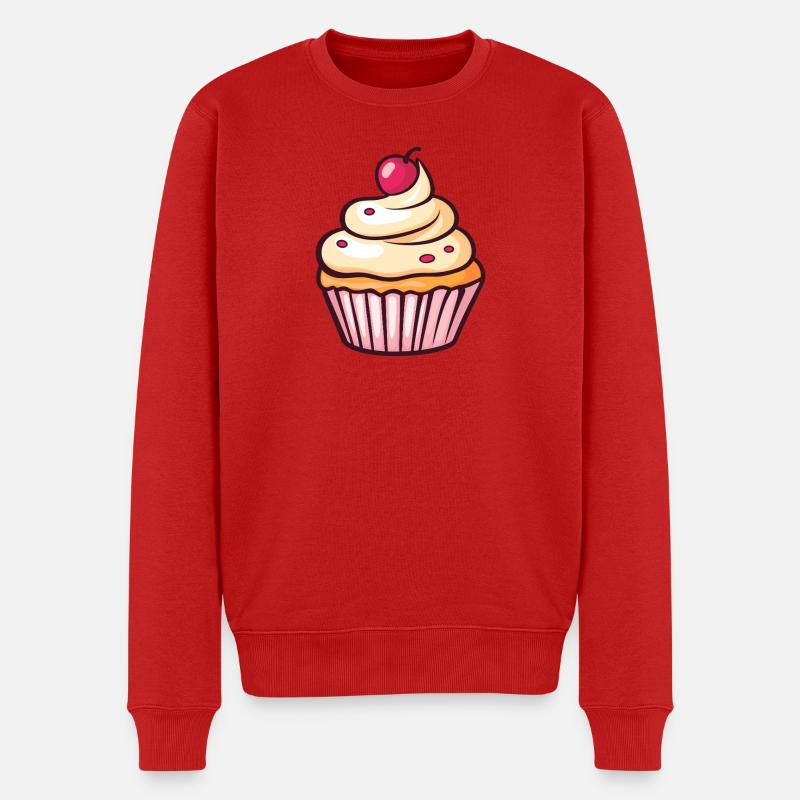 Pastell Cupcake Kirschkuss - Männer Premium Bio Pullover - Rot