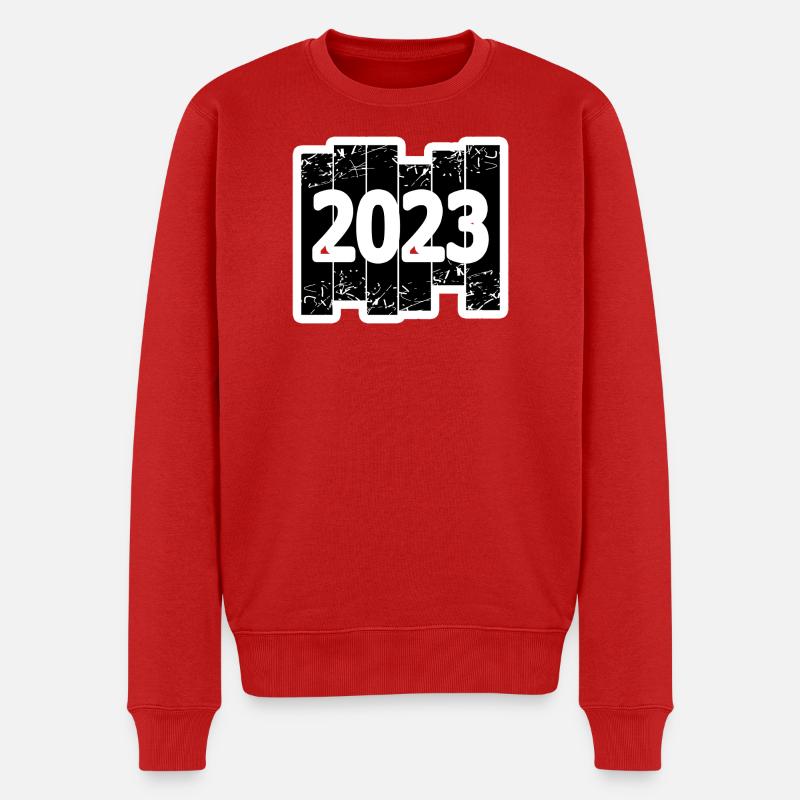 2023 - Männer Premium Bio Pullover - Rot