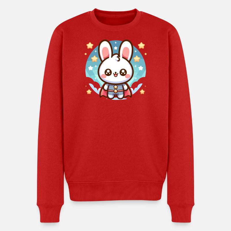 Helden Häschen Superheld Kaninchen - Männer Premium Bio Pullover - Rot