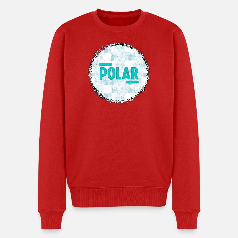 Polar Eisblau Logo Muster - Männer Premium Bio Pullover - Rot