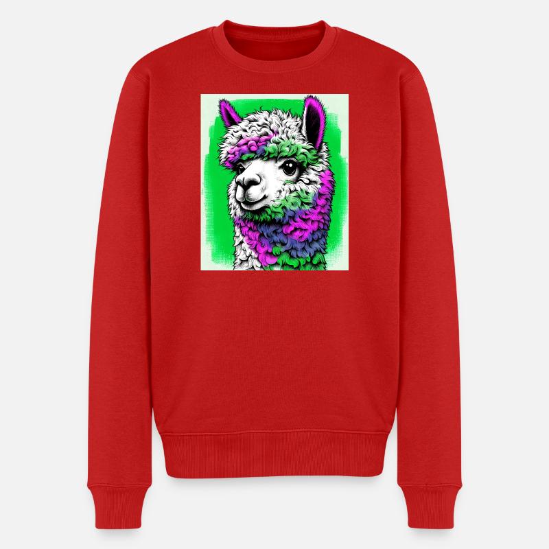 Alpaka - Männer Premium Bio Pullover - Rot