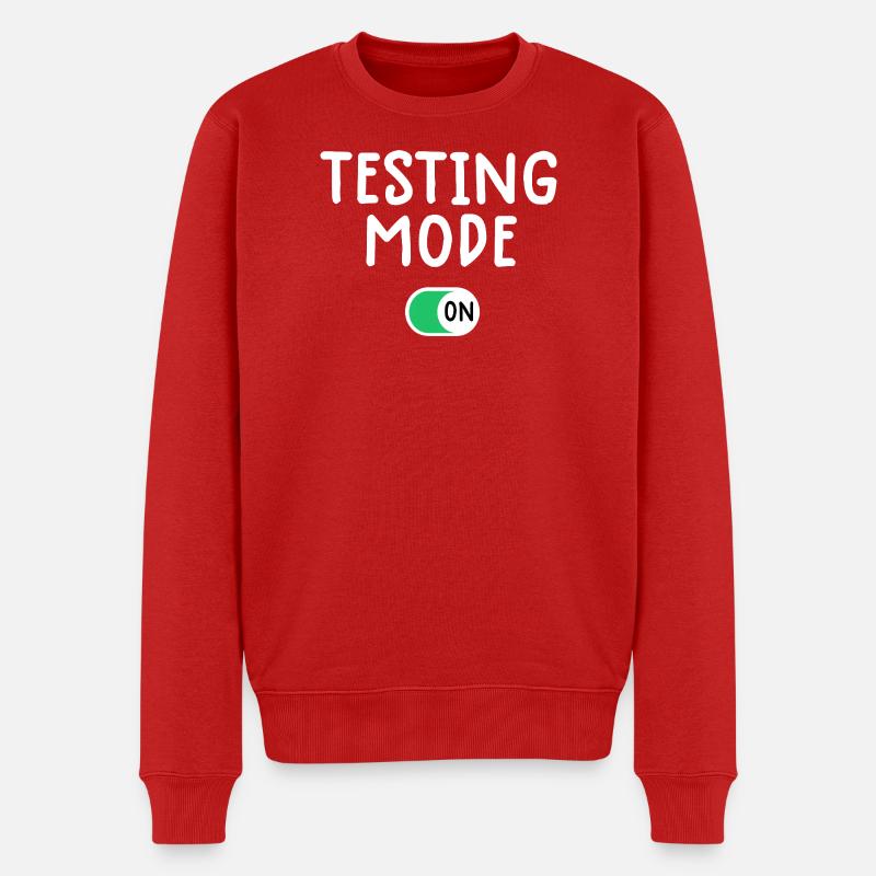 Testmodus am Grafik-Tee - Männer Premium Bio Pullover - Rot
