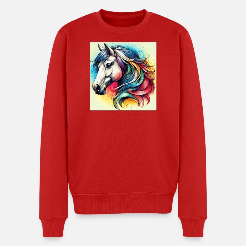 cheval - Pull Premium bio Homme - rouge