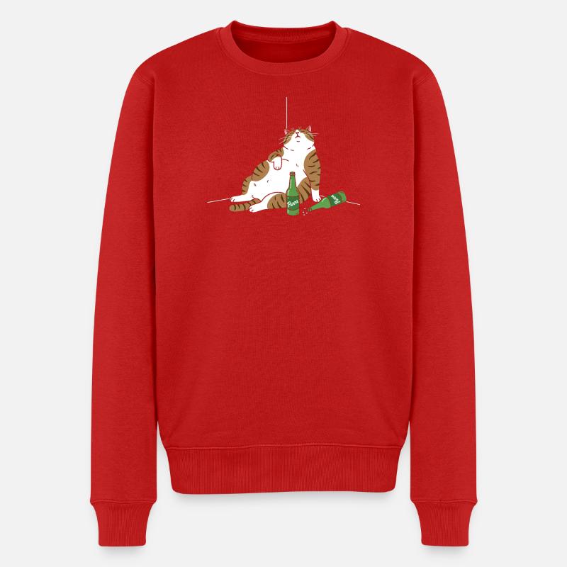 ChillKater mit Flaschen - Männer Premium Bio Pullover - Rot