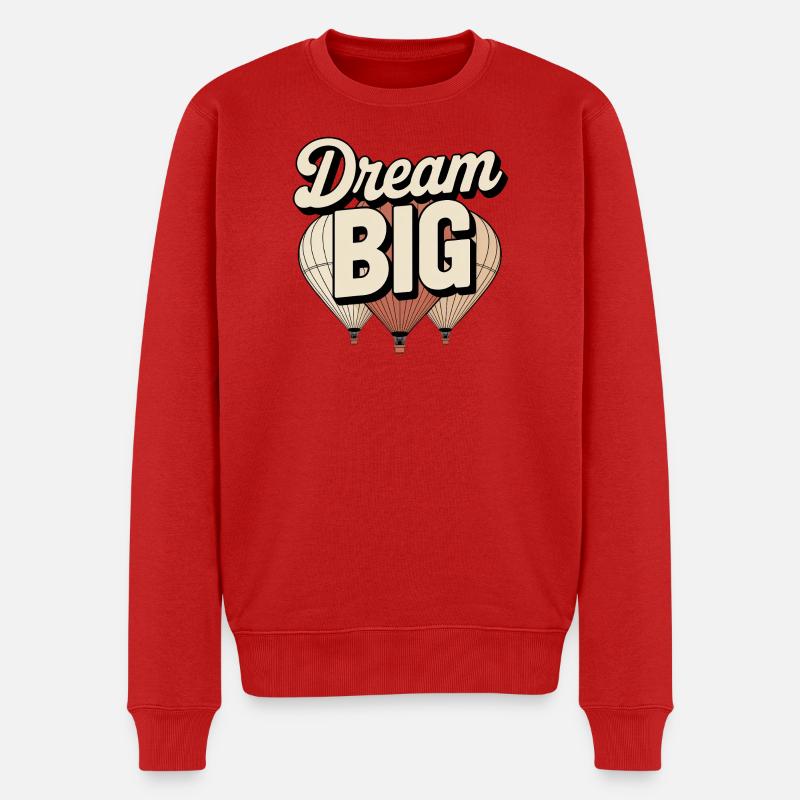 Dream BIG Inspirational Balloons - Männer Premium Bio Pullover - Rot