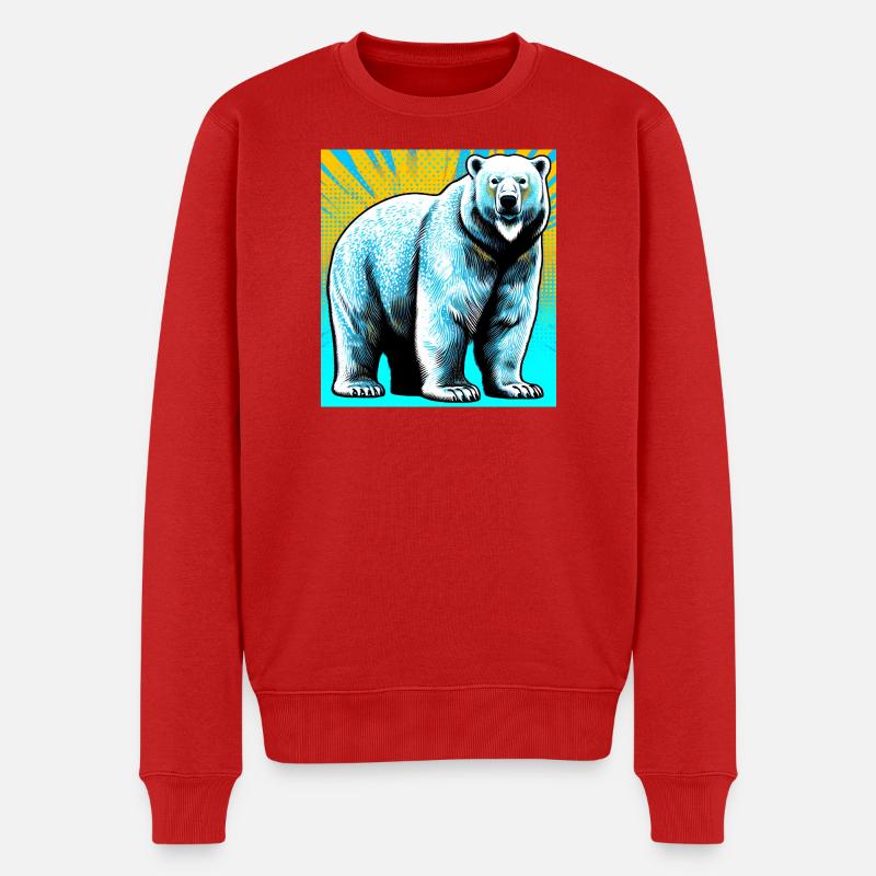 Eisbär - Männer Premium Bio Pullover - Rot