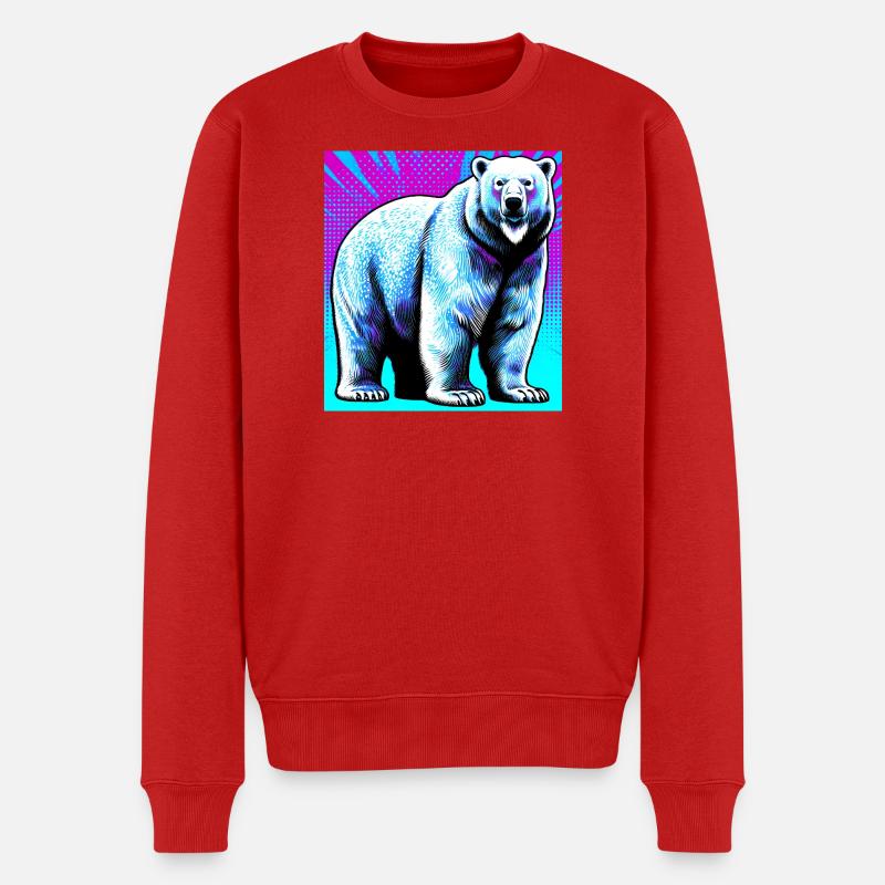 Eisbär - Männer Premium Bio Pullover - Rot