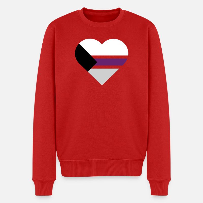 Pride Flag Heart · Demisexual - Männer Premium Bio Pullover - Rot