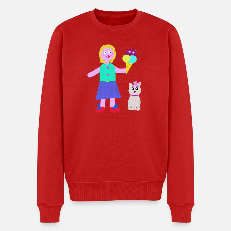 Eiscreme-Mädchen Eiscreme Eiswaffel Eis - Men's Premium Organic Jumper - red