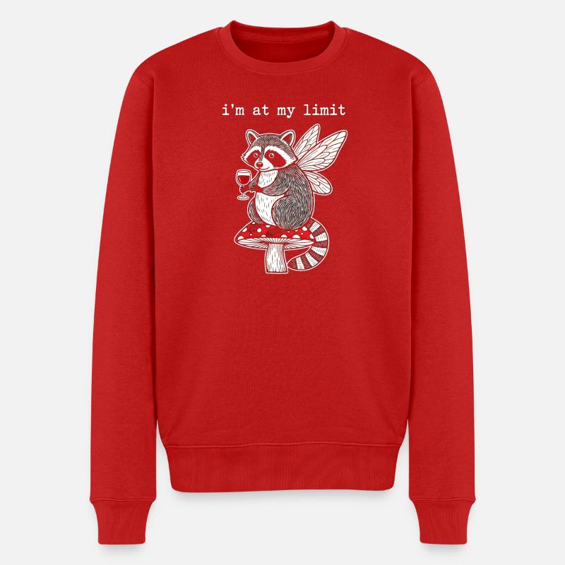 Prédateur d’ailes sur champignon avec vin - Pull Premium bio Homme - rouge