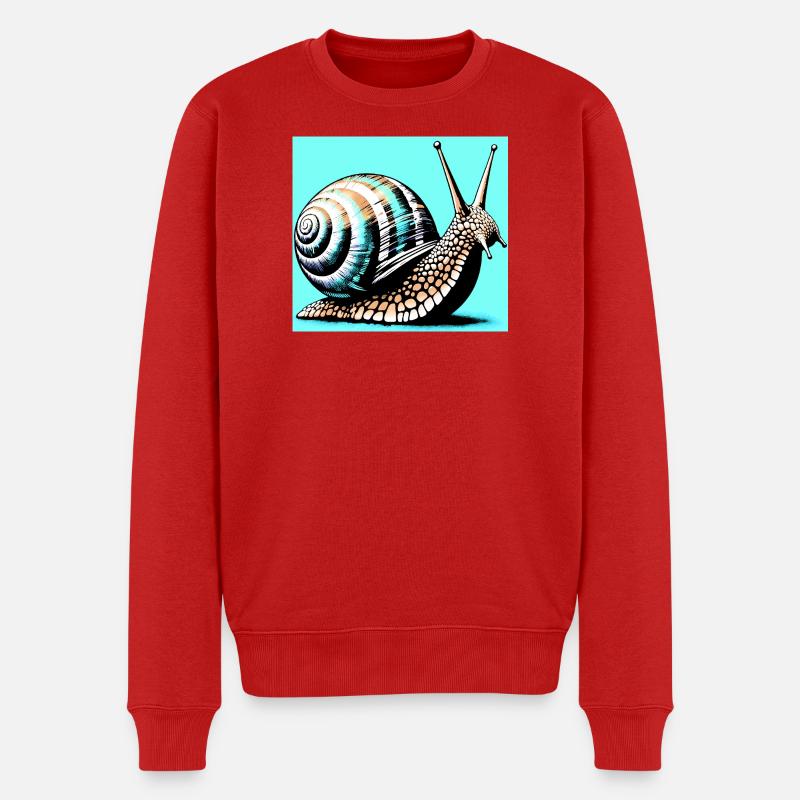 Schnecke - Männer Premium Bio Pullover - Rot