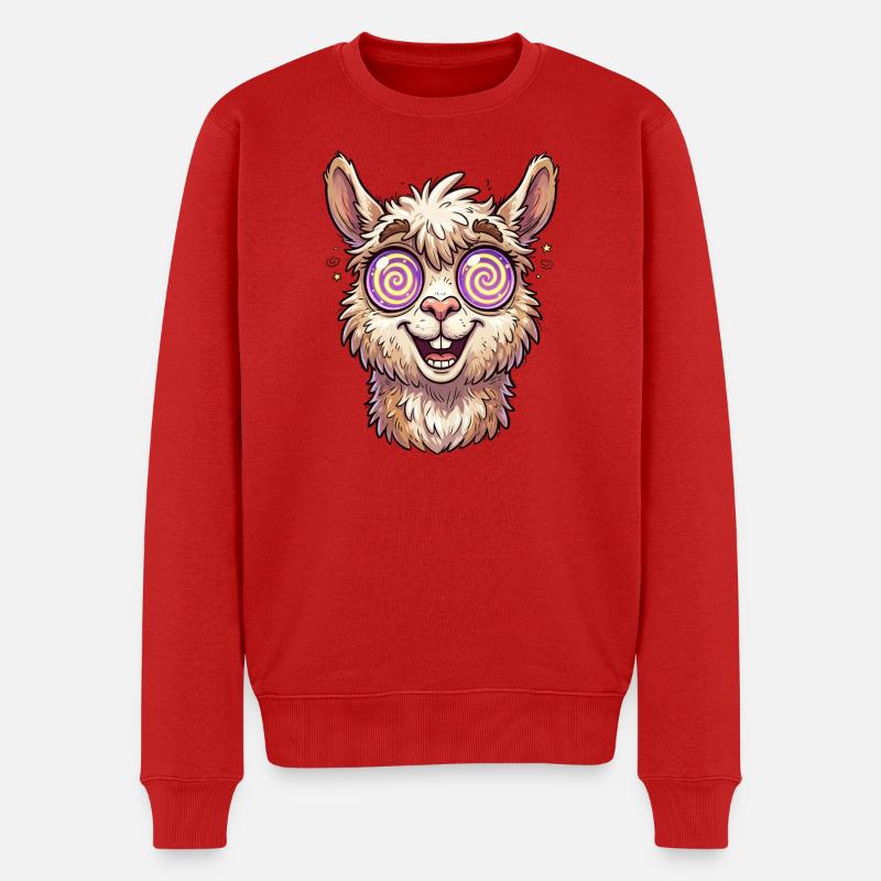 Lama Cosmique Spatial - Pull Premium bio Homme - rouge