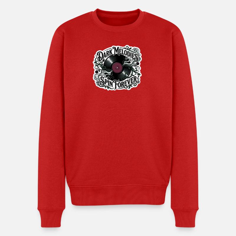 Dunkle Melodien drehen sich ewig - Männer Premium Bio Pullover - Rot
