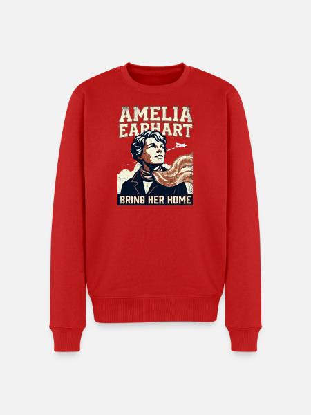 Amelia Earhart – Bring Her Home - Men's Premium Organic Jumper - red