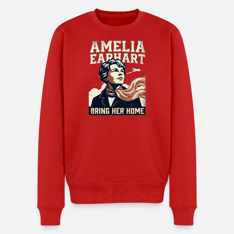 Amelia Earhart – Ramène-la à la maison - Pull Premium bio Homme - rouge
