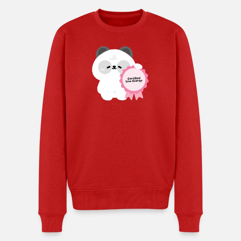 Zertifizierter Low Energy Panda - Männer Premium Bio Pullover - Rot