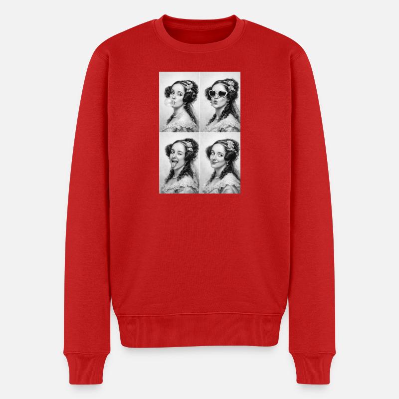 Ada Lovelace Collage - Männer Premium Bio Pullover - Rot