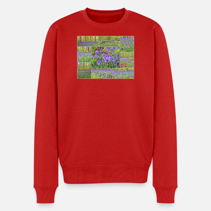 Foret violette collage jacinthe sauvage - Pull Premium bio Homme - rouge