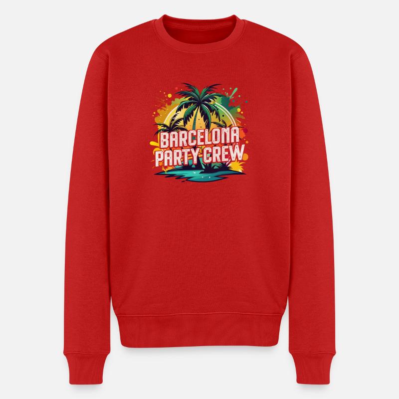 Barcelone Party Crew - Pull Premium bio Homme - rouge