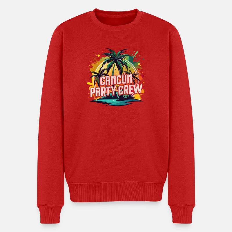 Cancun Party Crew - Männer Premium Bio Pullover - Rot