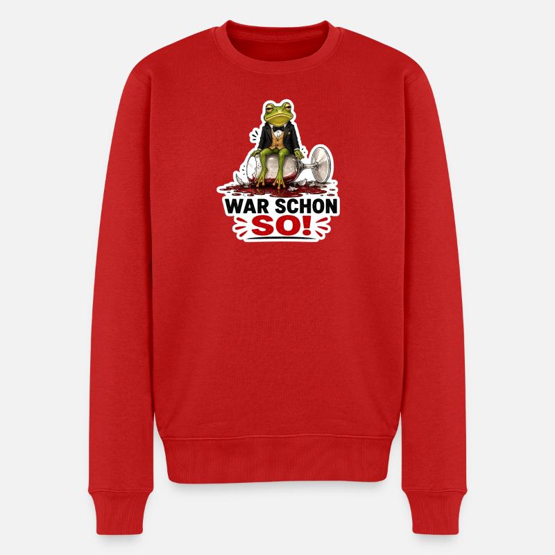 War schon so – Lustiger Frosch  - Männer Premium Bio Pullover - Rot